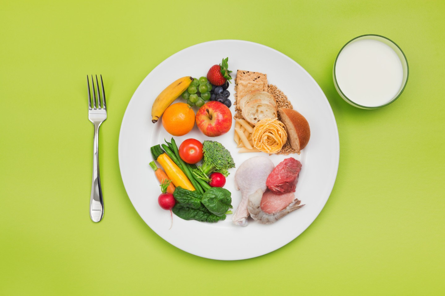 ChooseMyPlate Healthy Food and Plate of USDA Balanced Diet Recommendation||my-plate