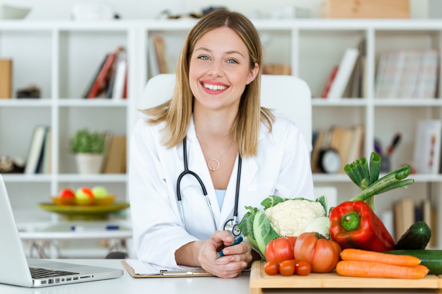 Registered Dietitian with vegetables