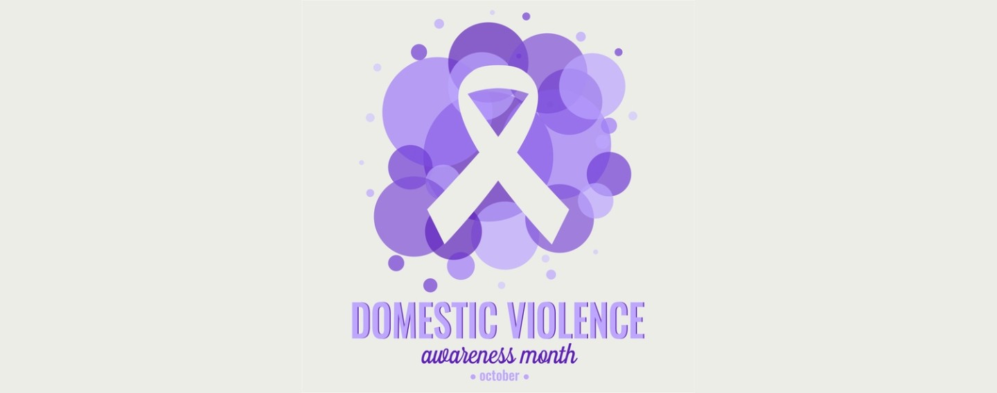 Domestic violence awareness month card or background. vector illustration.||Domestic violence awareness
