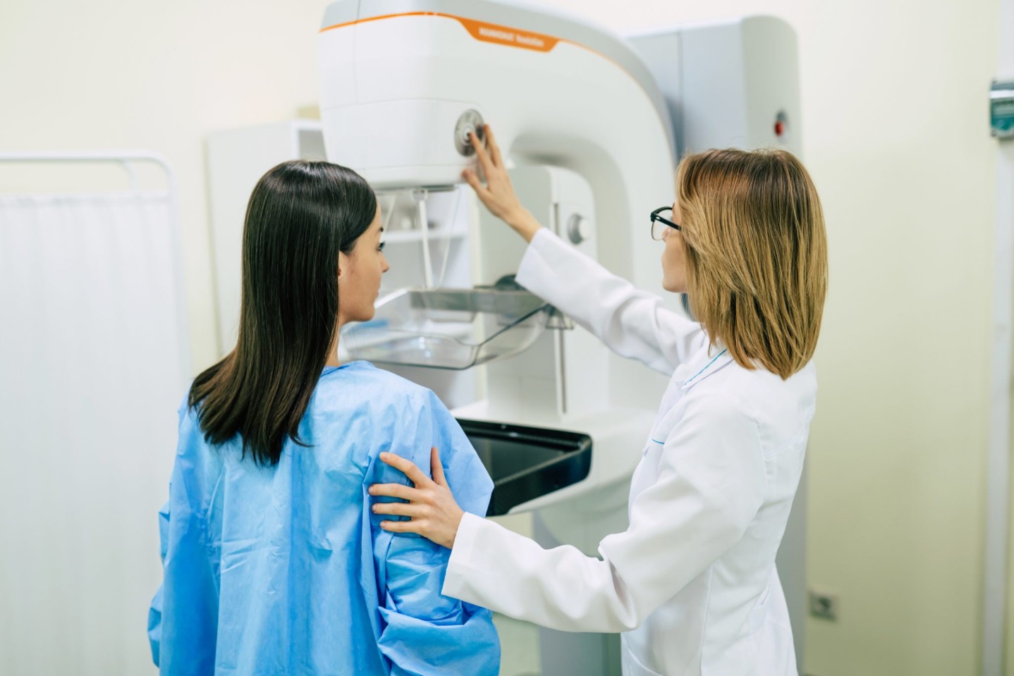 young woman is having a mammography examination