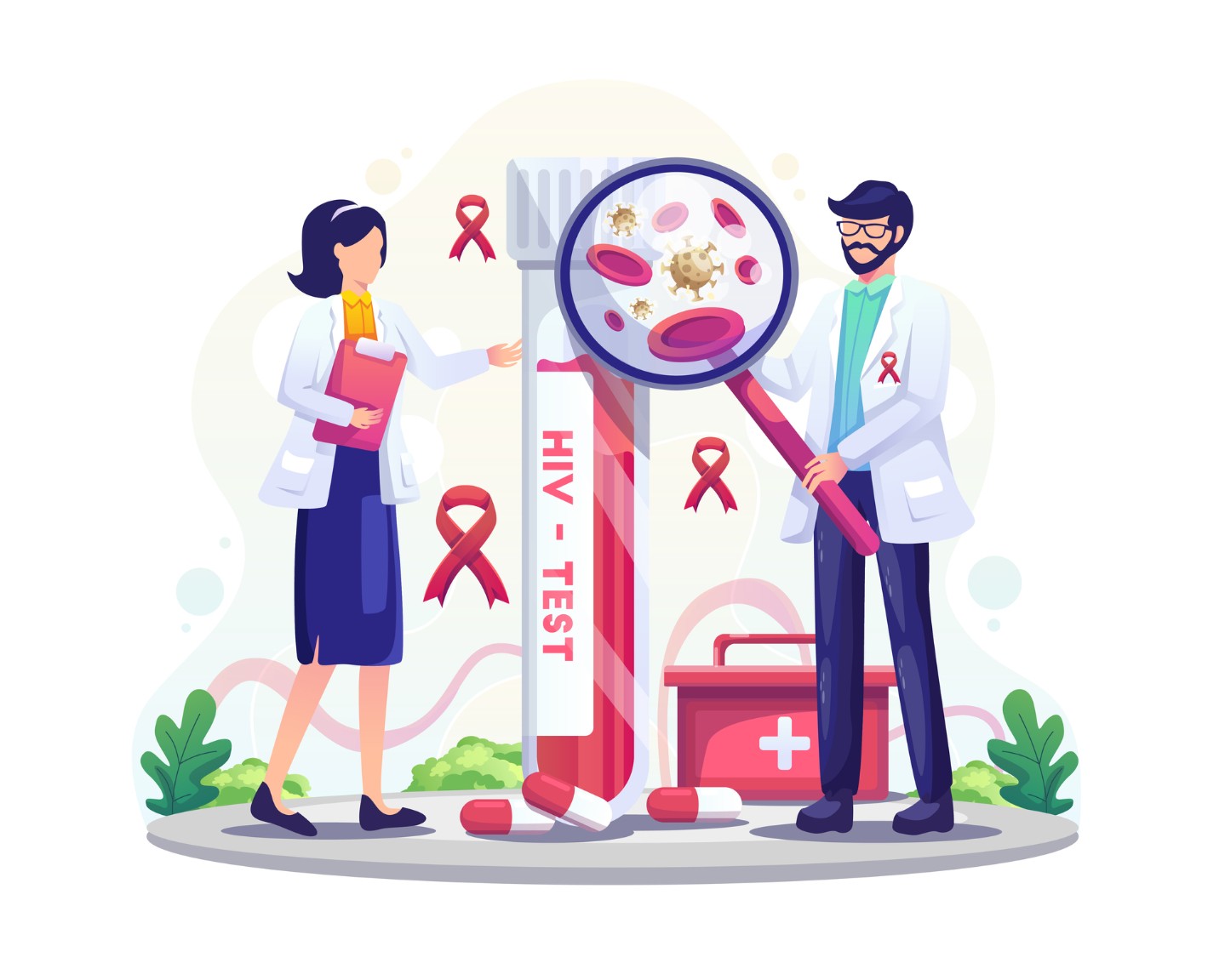 HIV testing tube and virus||HIV testing tube and virus