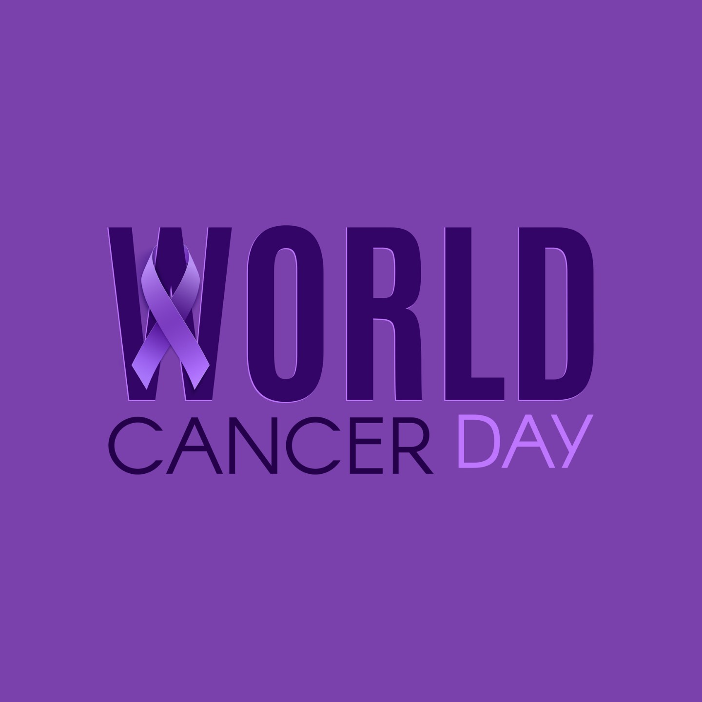 World cancer day poster, banner or brochure template.||Purple violet ribbon symbolic bow color on doctor's hand support for Hodgkin's lymphoma and testicular cancer awareness