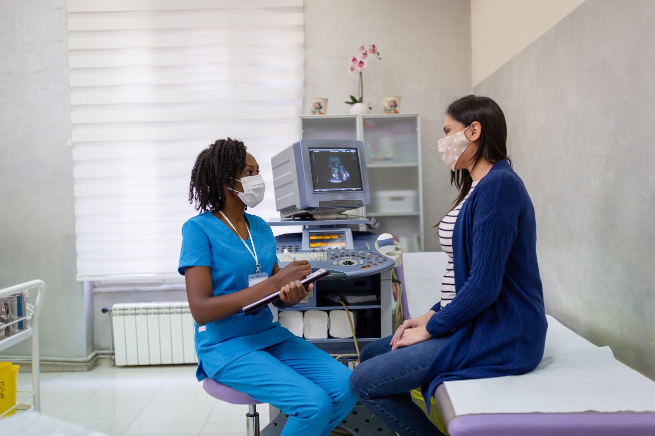 Women getting testing during a gynecological visit